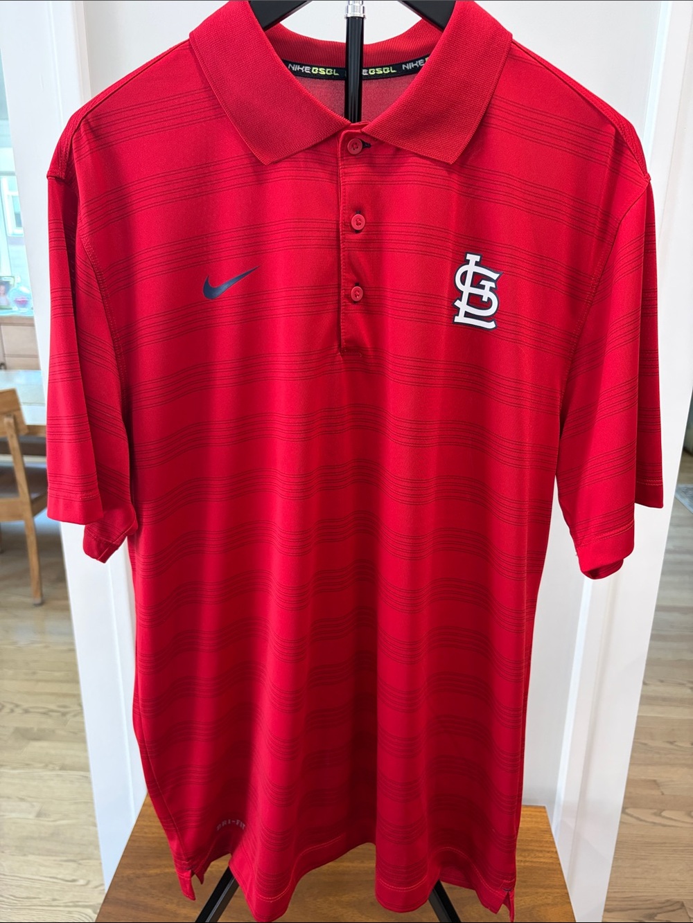 Nike Red St. Louis Cardinals Polo with Navy Swoosh